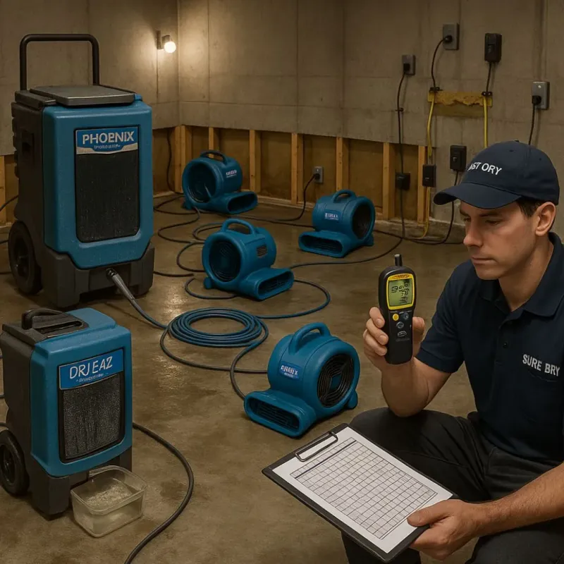 Structural Drying and Dehumidification process in Claryville, KY